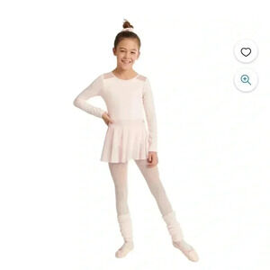 Danskin/Justice Girls Long Sleeve Dance and Gymnastics Leotard, Sizes XS